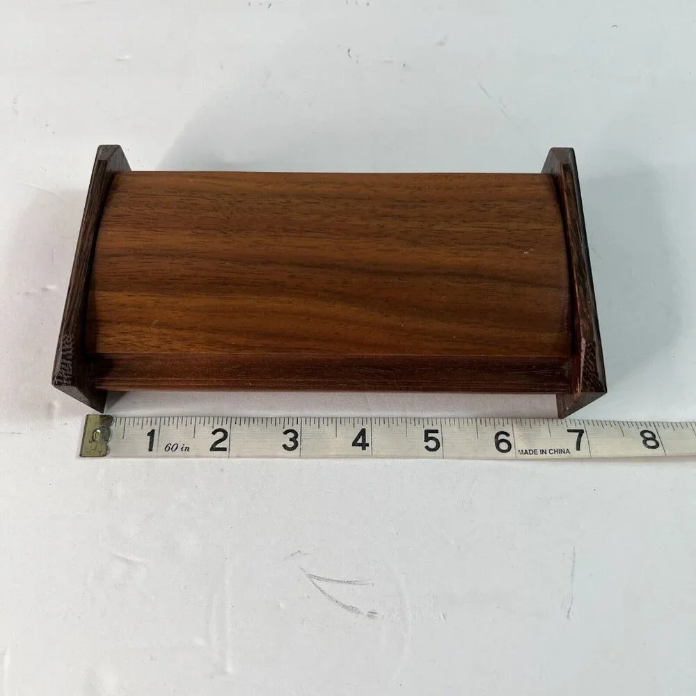 Wooden Jewelry Valet Keepsake Box Glasses Pens Treasures Desk Dresser